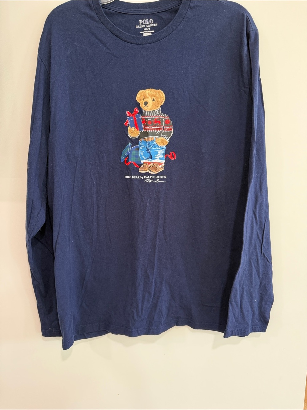 Polo by Ralph Lauren Navy Long Sleeve Tee with Bear Graphic